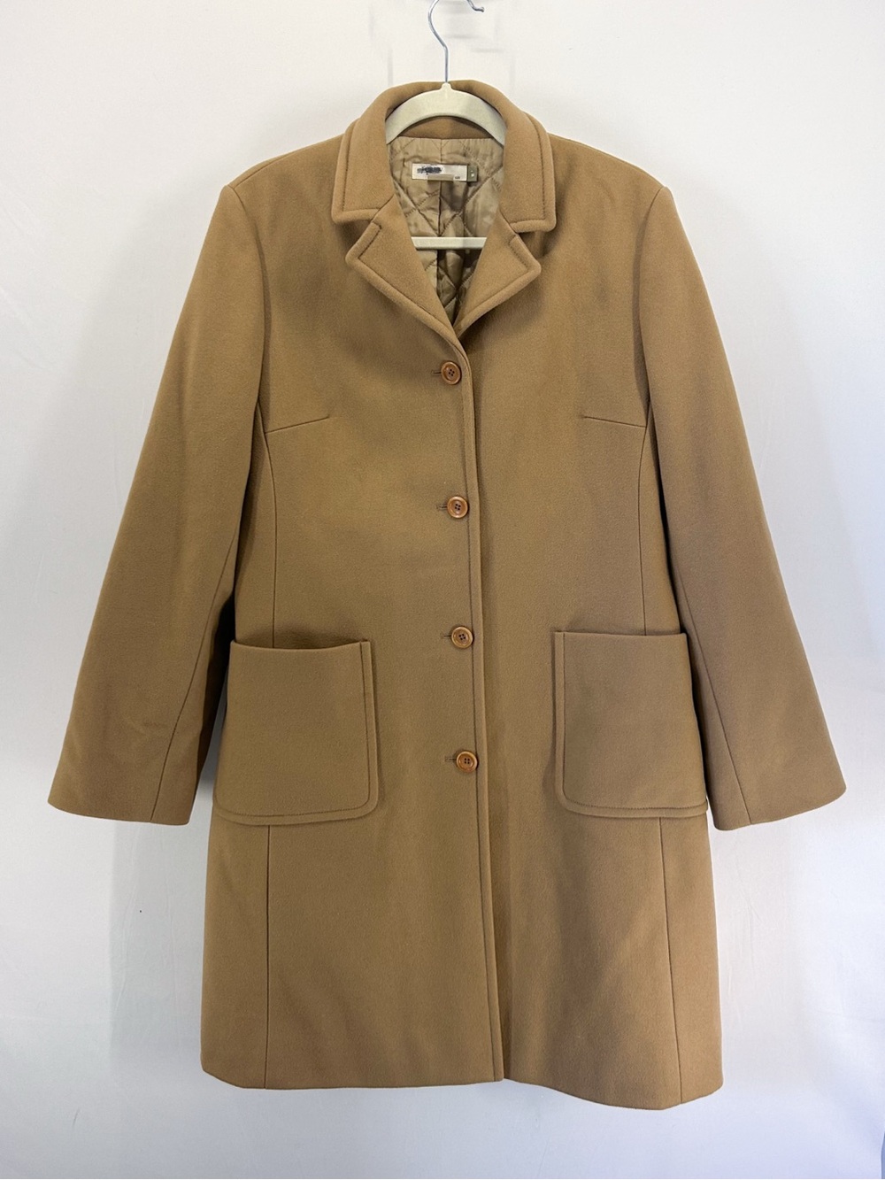 J. Crew Camel Wool Blend Thinsulate Insulated Topcoat Overcoat Jacket Medium
